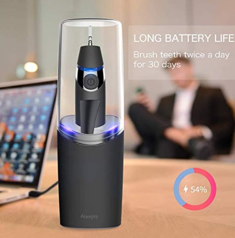 Electric Travel Rechargeable Toothbrush with Portable UV Sterilizer Drying Cup for Adults