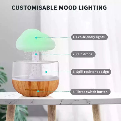 2023 New Design Raining Cloud Humidifier 400 ML Colorful Cloud Humidifier With Water Drop For Christmas Gift