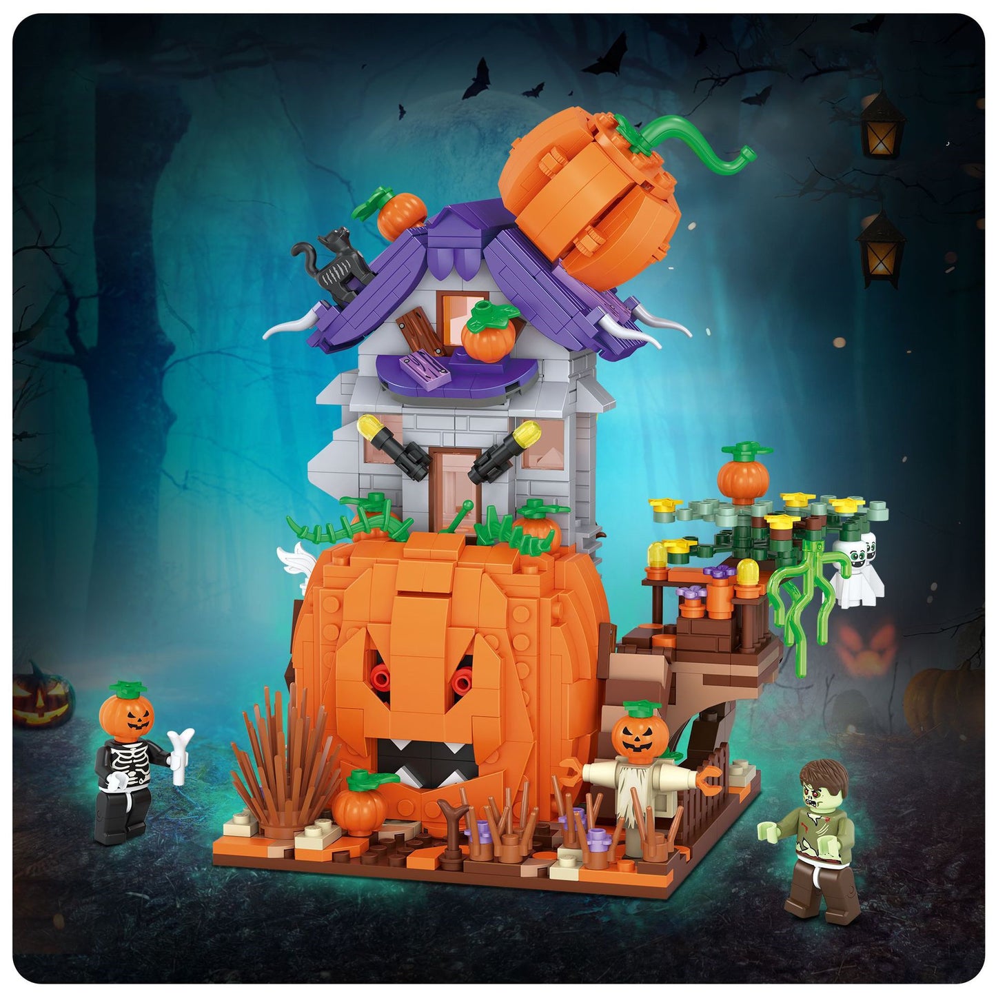 Puzzle cadeau d'Halloween avec blocs de construction