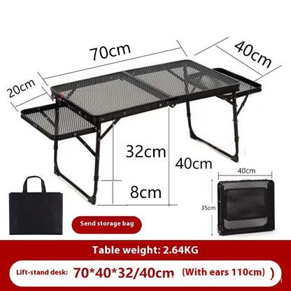 Outdoor Folding Table Portable Round Picnic Table Camping