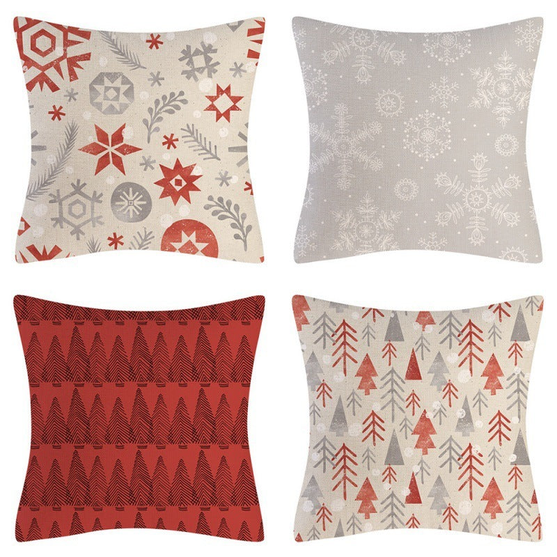 Home Decoration Christmas Pillow Cover Four-piece Set