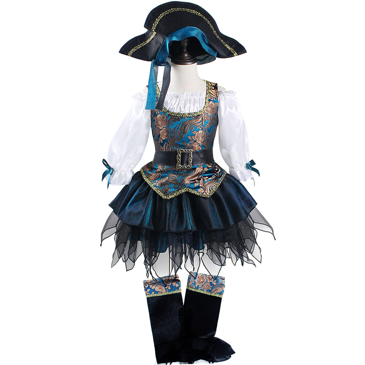 Disfraz de pirata para Halloween para niña pequeña