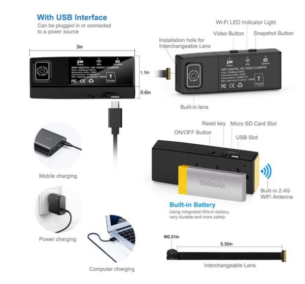 Module caméra wifi sans fil