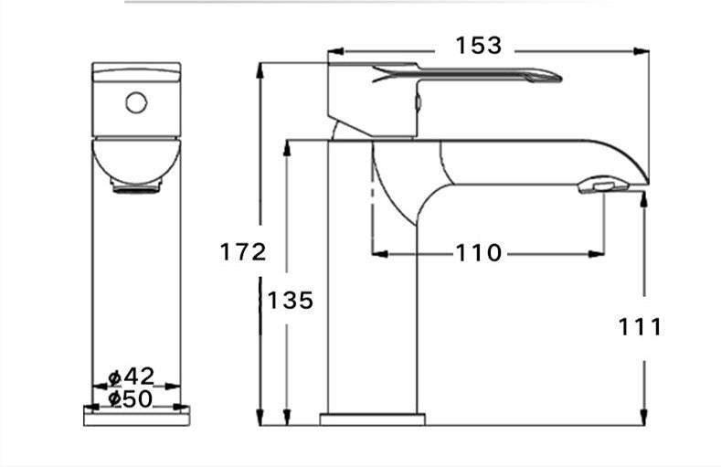 Grifo de latón para encimera de baño doméstico, agua fría y caliente