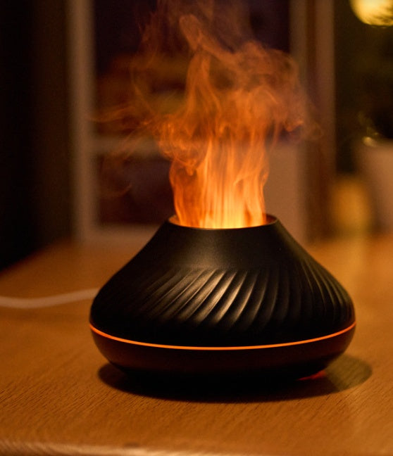 Nouveau diffuseur d'arôme de flamme volcanique lampe à huile essentielle 130 ml USB humidificateur d'air portable avec veilleuse de couleur brumisateur lumière LED