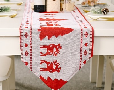 Bandera de mesa de tela tejida para adornos navideños