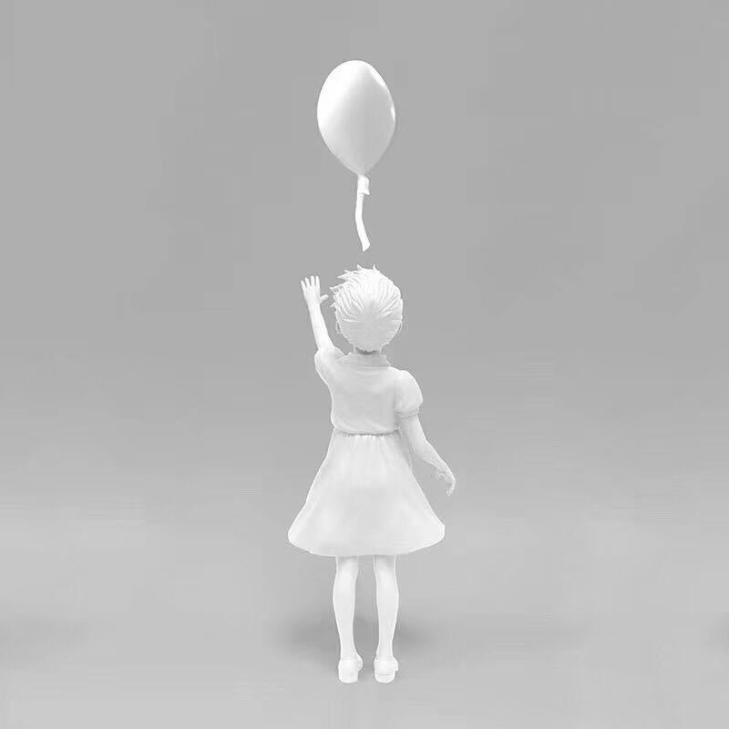 Girl with balloon model statue