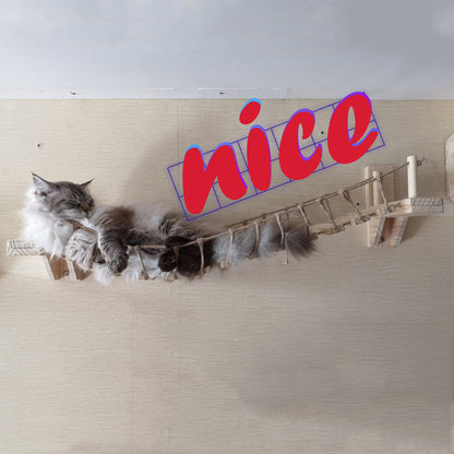 Meuble mural pour chat, tenture murale en pin