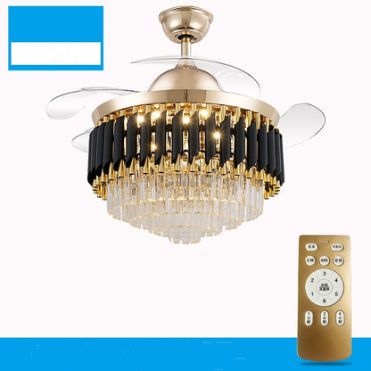 Lustre en cristal de lumière de ventilateur de conversion de fréquence LED