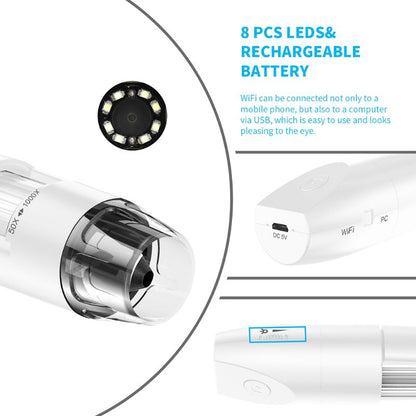 Microscopio USB con lupa digital HD de 2 millones 