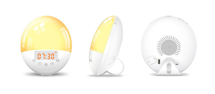 Lumière de réveil intelligente, commande vocale wifi, réveil, lumière de réveil naturelle au lever du soleil