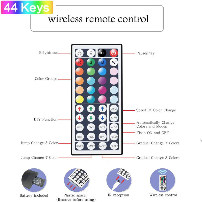 Bande lumineuse LED 5050 RGB, bande Flexible, Diode, contrôleur de 5M, décor de salle, TV, ordinateur, rétro-éclairage, décoration de noël