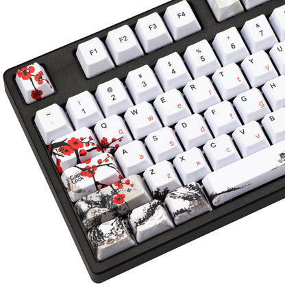 PBT Wangjiang Plum Keycap 109 Clé OEM Hauteur Coréen Japonais 