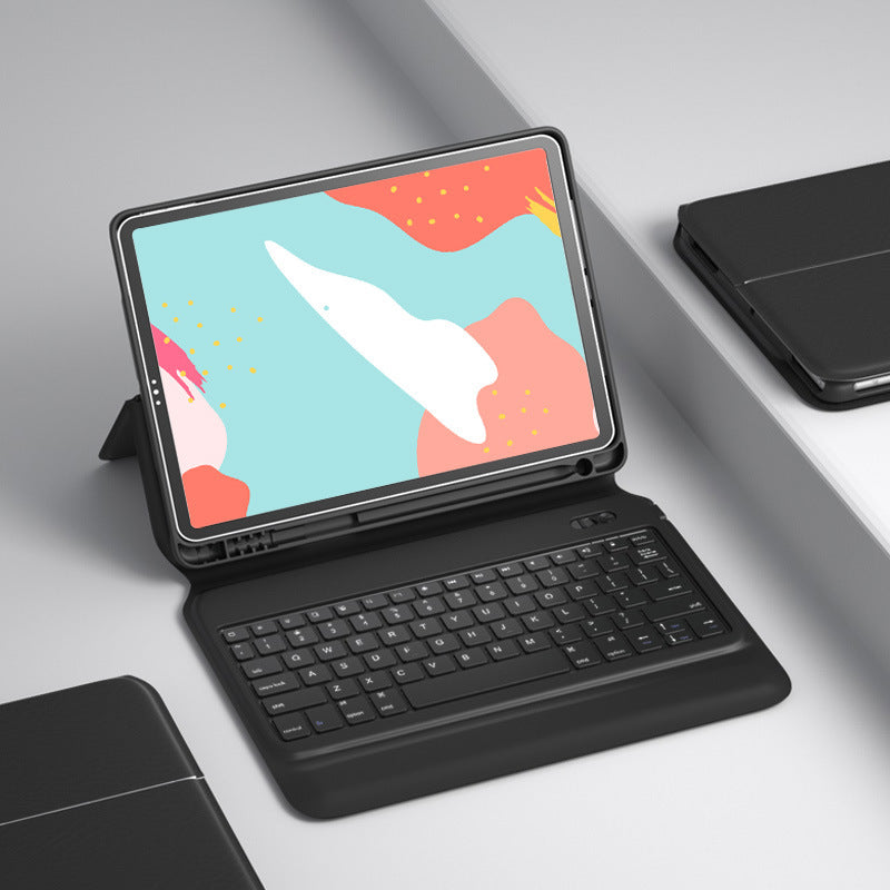 Funda de cuero con teclado Bluetooth inalámbrico ultrafino