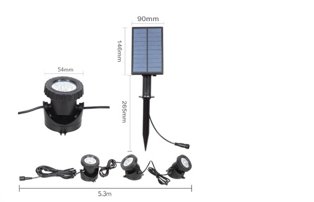 Lumière sous-marine solaire colorée