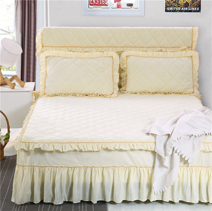 Solid color bed cover