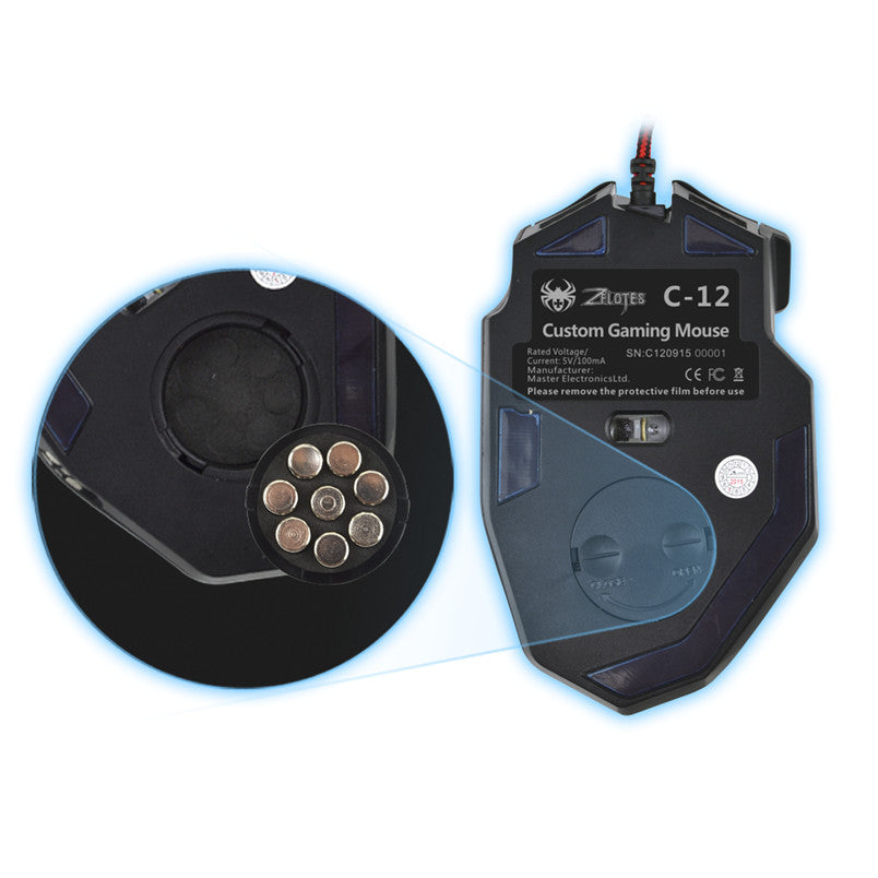 Souris de jeu fiable et fiable Zelotes C-12 programmable B