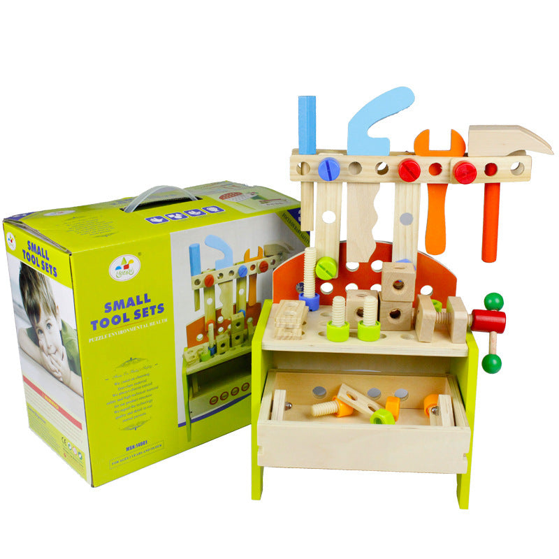 Wooden children's color universal tool table