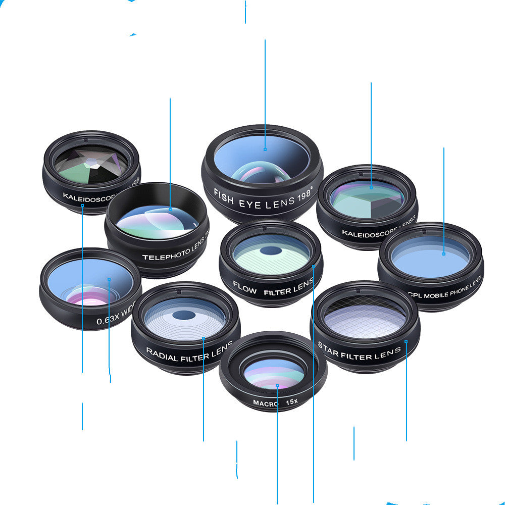 Polarization 10 In 1 Set Universal Cell Phone Lens