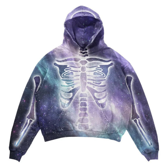 Sudadera con capucha y diseño de calaveras para mujer, de Halloween