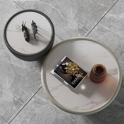 Table à thé ronde de luxe légère, petite maison moderne et Simple