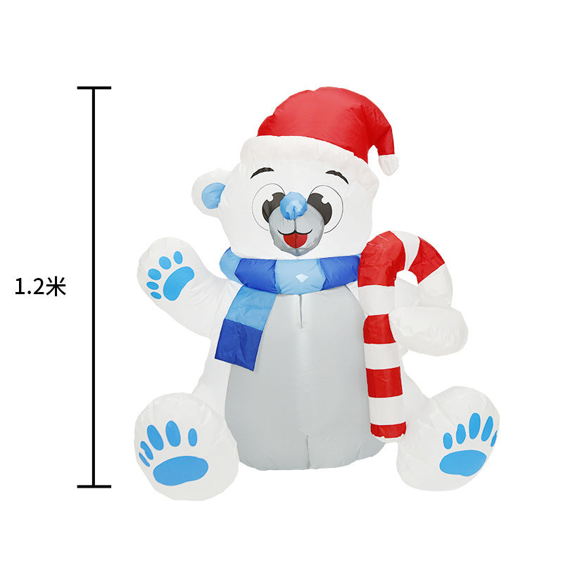 Paquete de regalo de oso de Navidad inflable Decoración inflable