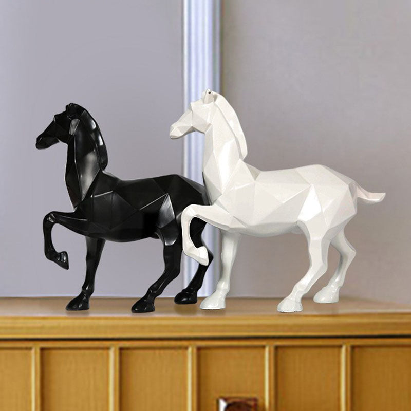 Decoración de oficina, adorno de caballo, artesanías de resina para el hogar