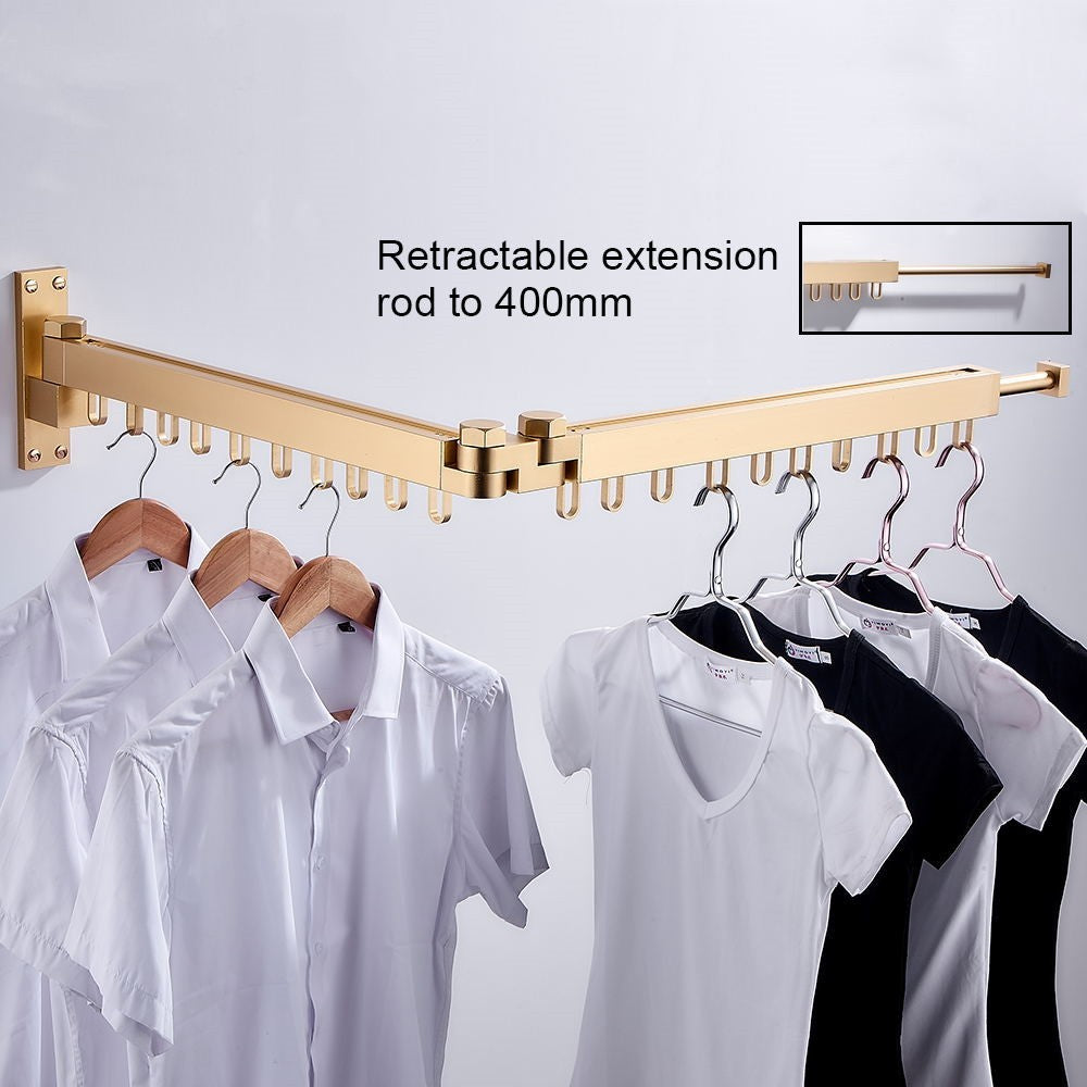 Balcony folding telescopic clothes rack