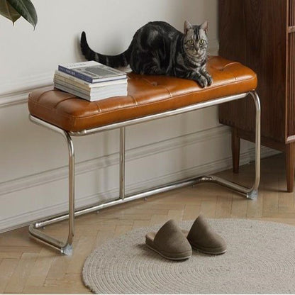 Tabouret d'extrémité de lit en cuir simple de style de mode à la maison