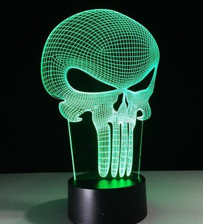 3D LED couleur veilleuse lampe changeante Halloween crâne lumière acrylique 3D hologramme Illusion lampe de bureau pour enfants cadeau livraison directe