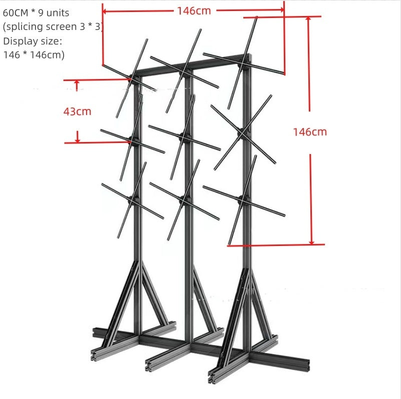 3d Holographic Fan Advertising Machine 60CM Splicing 33 Joint Screen Floor Stand