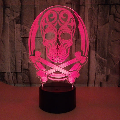 3D LED couleur veilleuse lampe changeante Halloween crâne lumière acrylique 3D hologramme Illusion lampe de bureau pour enfants cadeau livraison directe