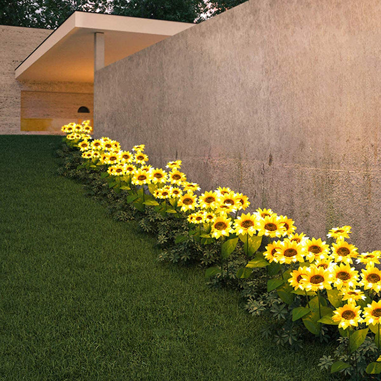 Lampes solaires à LED en forme de tournesol, lumières décoratives