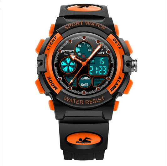 Reloj para niños Deportes Shock Dibujos animados Led Reloj de pulsera digital Reloj despertador Niños Niñas Relojes de pulsera con pantalla dual 