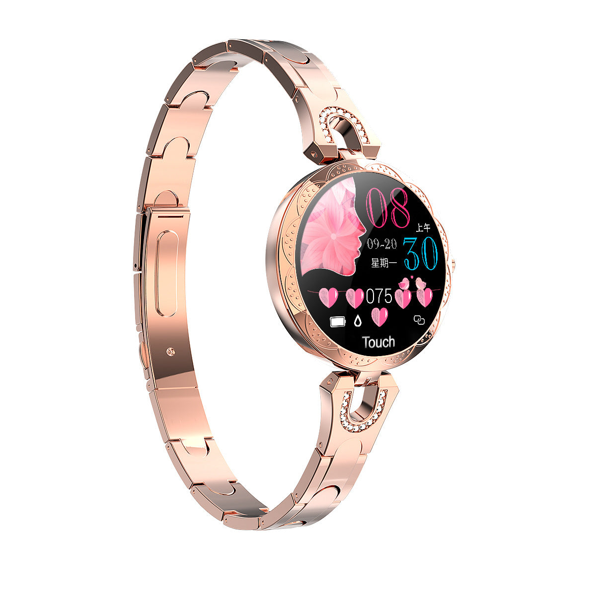 Reloj inteligente a la moda para mujer, dispositivo portátil resistente al agua, Monitor de ritmo cardíaco, reloj inteligente deportivo para mujer y mujer