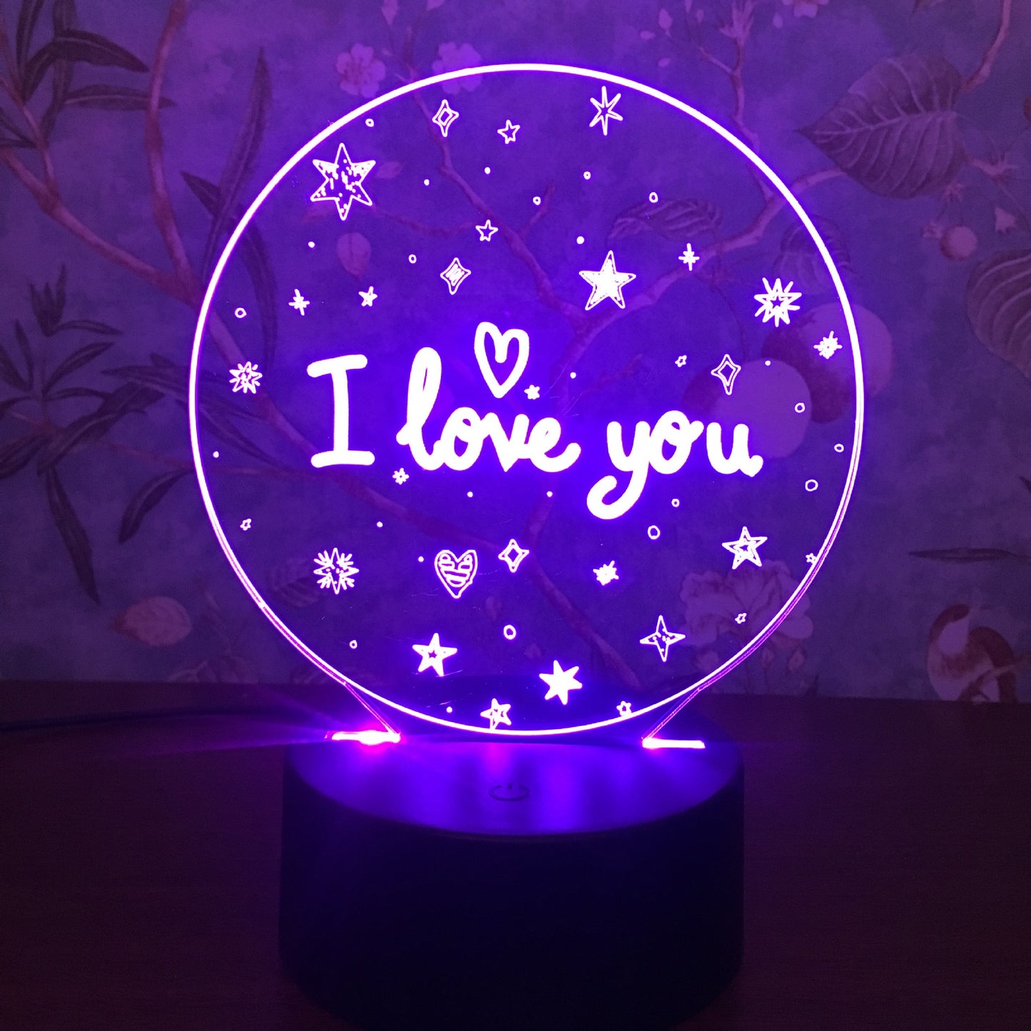 I LOVE YOU colorful 3D lights