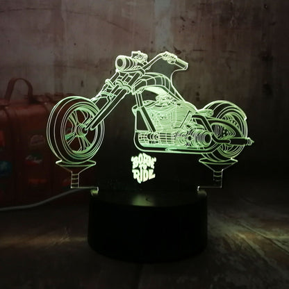 Motorcycle colorful 3D lights