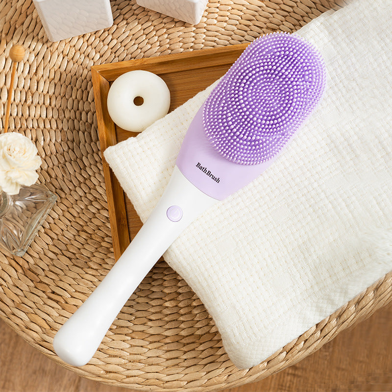 Brosse de bain de massage électrique en silicone pour le dos