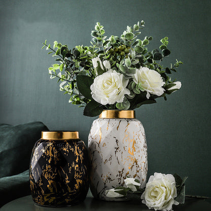 Florero de cerámica ligero de lujo para sala de estar creativa