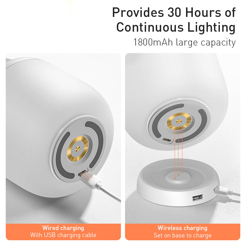 Lámpara de escritorio portátil con carga USB y luz nocturna