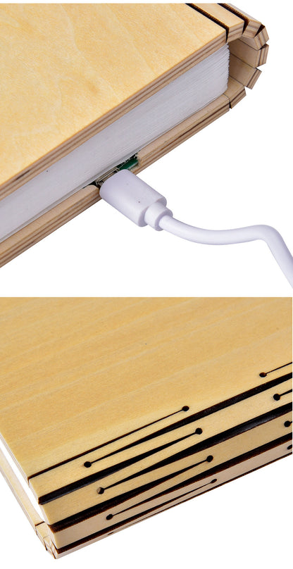 Veilleuse LED pliable avec Port USB, lampe magnétique en bois Rechargeable