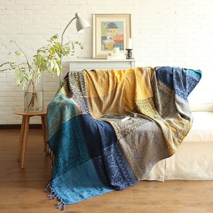 Bohemia Sofa Blanket Chenille Blanket For Sofa Living Room Bedroom Rug Soft Carpet Bedspread Dust Cover Table Cloth Tapestry