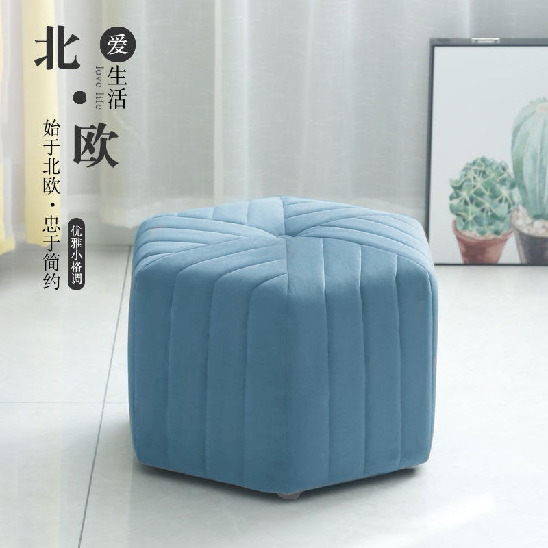 Simple Solid Color Hexagonal Household Living Room Coffee Table Stool