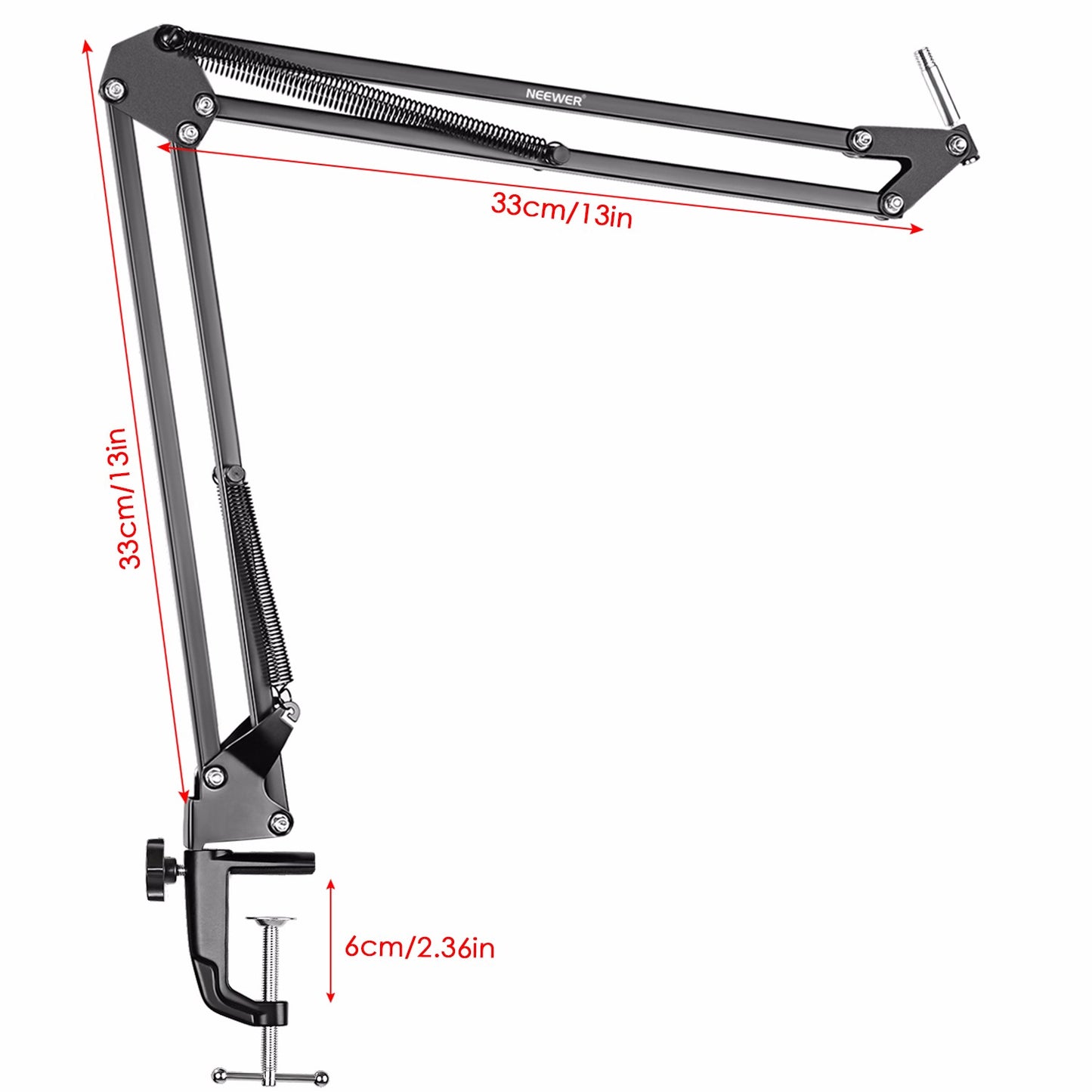 Neewer NW-7000 USB Professional Studio Condenser Microphone and NW-35 Adjustable Suspension Scissor Arm Stand with Shock Mount and Table Mounting Clamp Kit Perfect for Broadcasting and Sound Recording