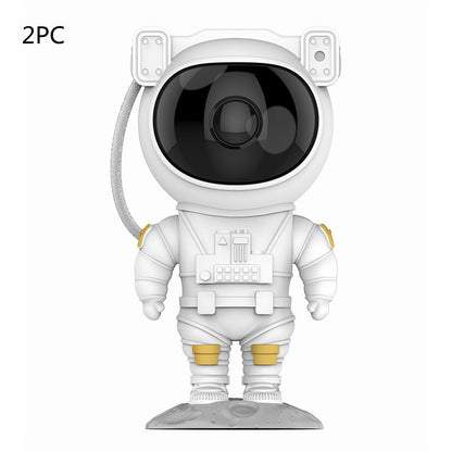 Creativo astronauta galaxia cielo estrellado proyector luz nocturna USB atmósfera dormitorio lámpara de mesa