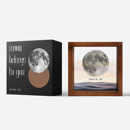 Cadre de lune transparent personnalisé pour les couples le jour de la naissance