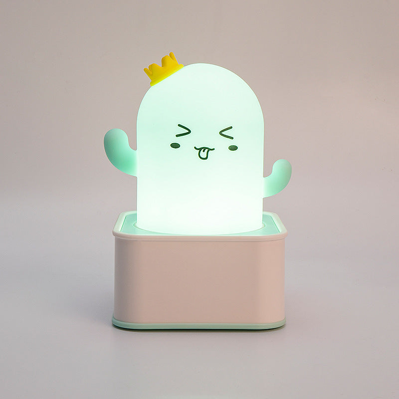 Cartoon cactus silicone night light