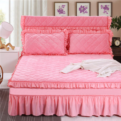 Solid color bed cover