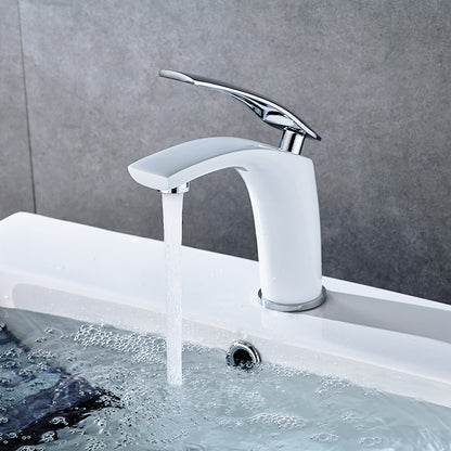 White single hole basin faucet