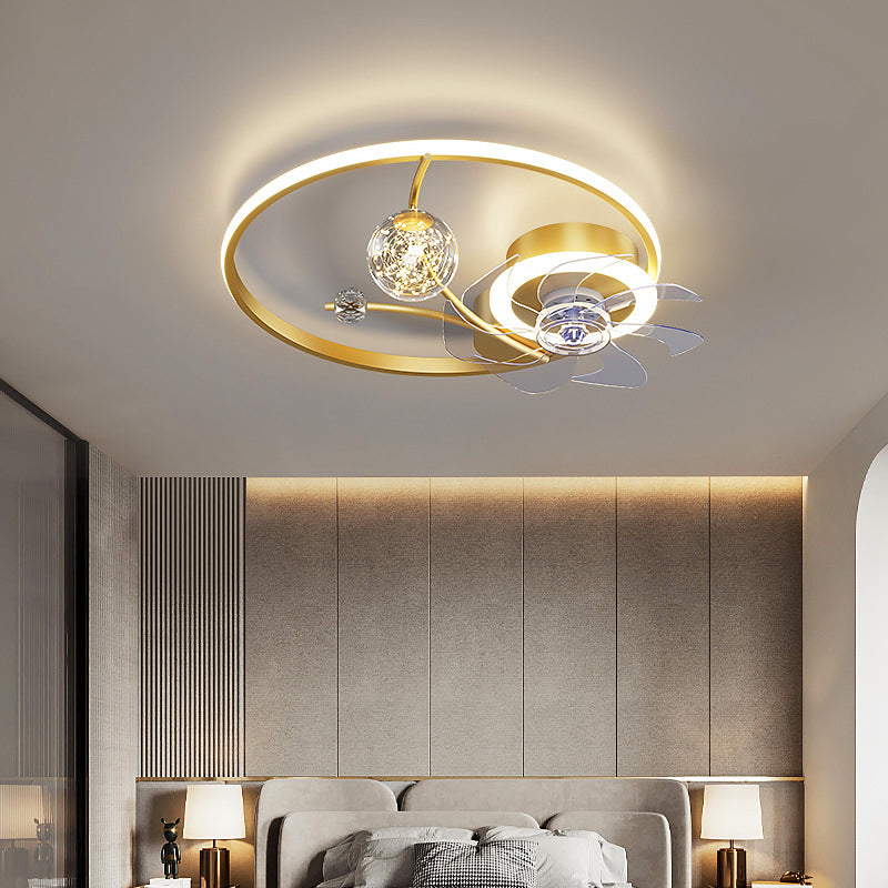 Modern Chandelier Ceiling Fan Without Blades Bedroom Lamp